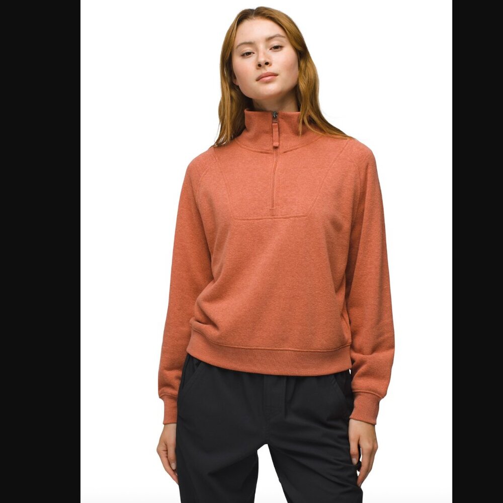prAna Cozy Up Pullover in Terracotta Heather | Size M